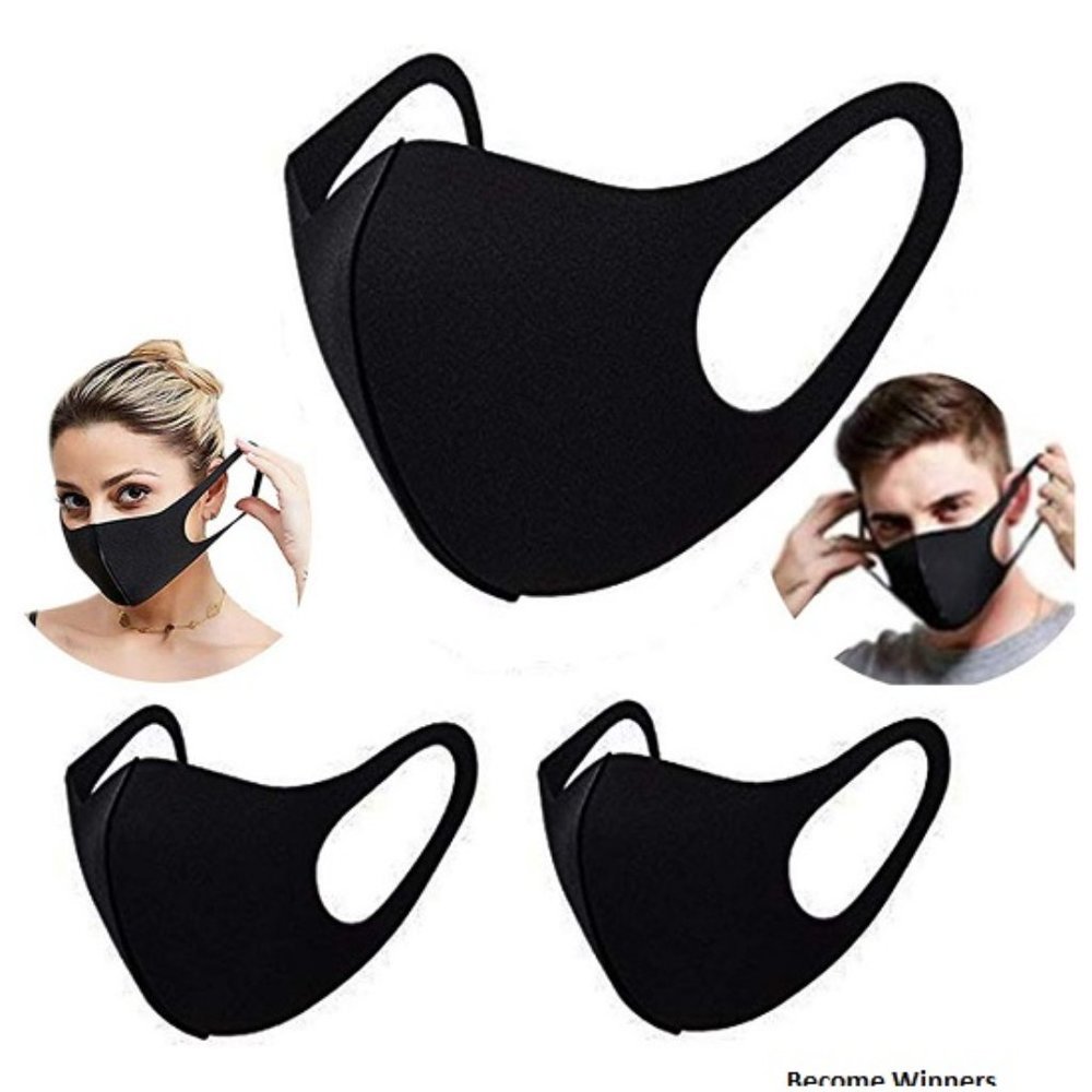 10 Pack New Black Stretchy Washable Face Masks
